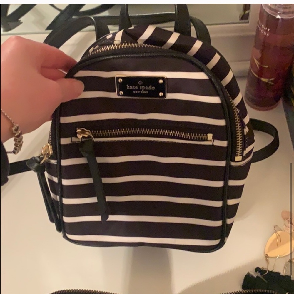 Kate Spade Striped Mini Backpack 🖤🤍
